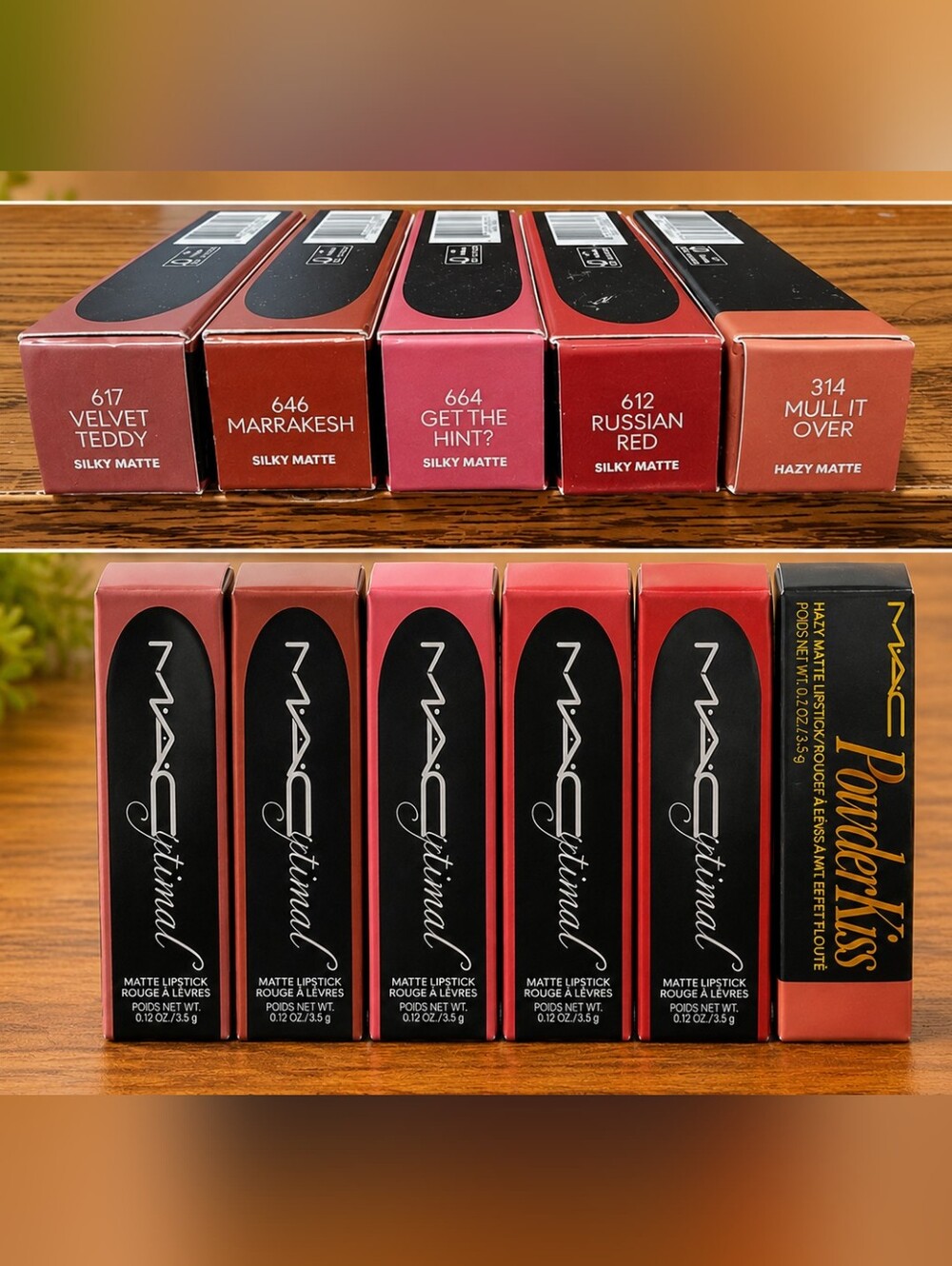 NWT MAC Matte Lipstick Lot Of 5 - Mixed Red , Peach & Pink Shades Full Sizes